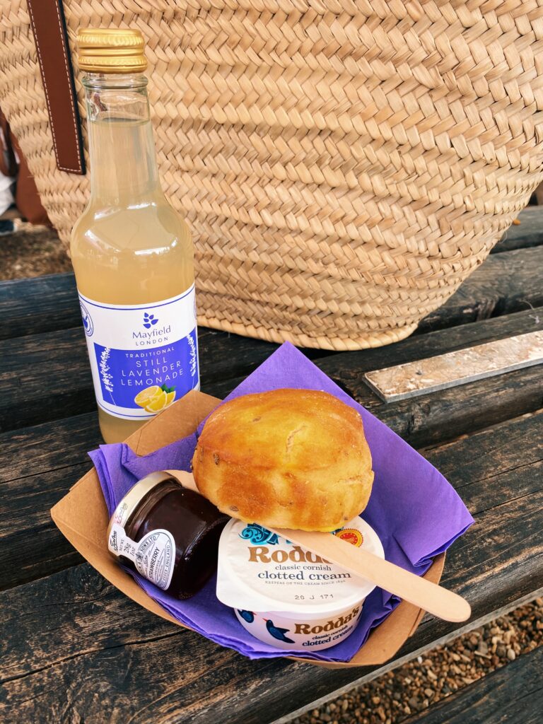 scone and lemonade at mayfield lavender farm