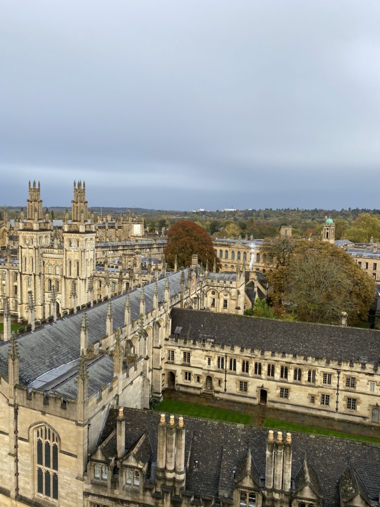 Oxford Skyline from the University Church Tower in Oxford, England – 1 day Itinerary- LifeWithBugo