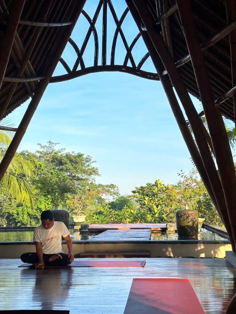 Yoga class at The Udaya in The most beautiful hotel in Ubud, Bali - lifewithbugo.com